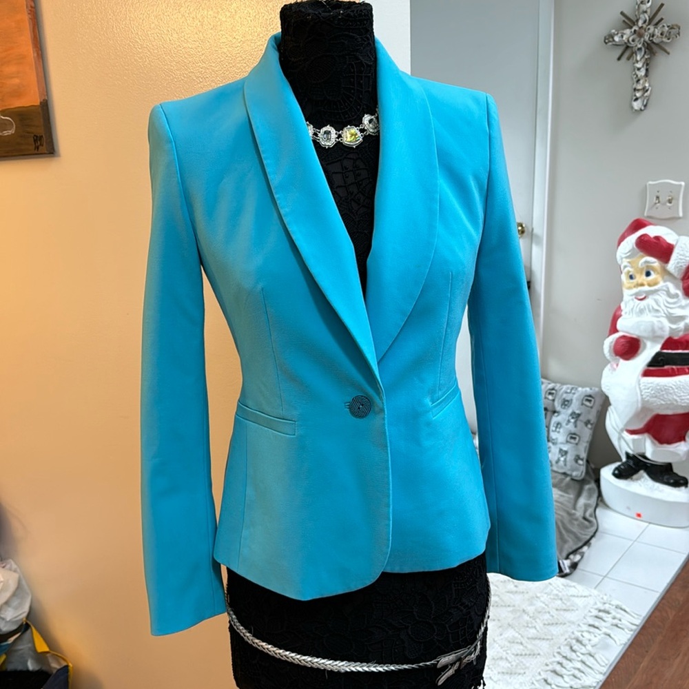 🍀2/10.00, Nine West Blazer Lined , buttons, shoulder pads , water mark pocket